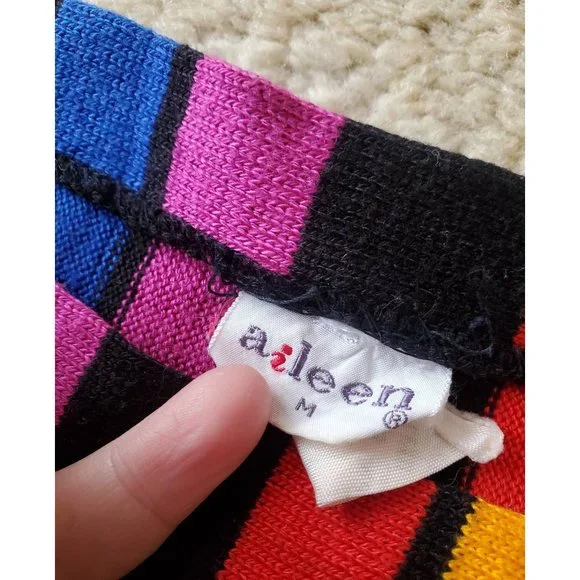 60s/70s Aileen Colorful Striped Bell Sleeved Tunic - Picture 6 of 6